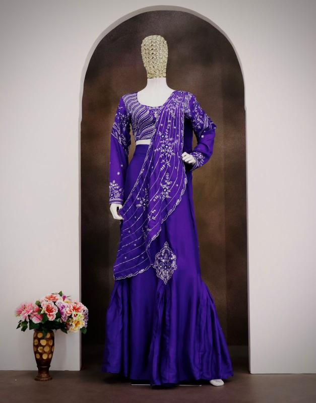 Trending Stylelish BB 73  Chinon Silk Blue Wholesale choli manufacturers